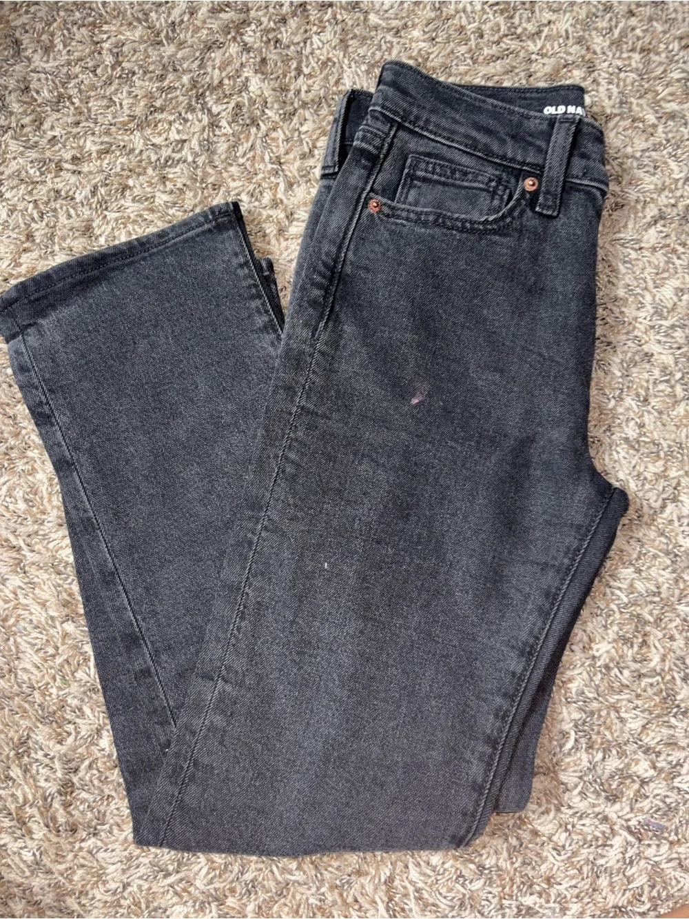 Old Navy Charcoal Black Straight-Leg Women's Jeans